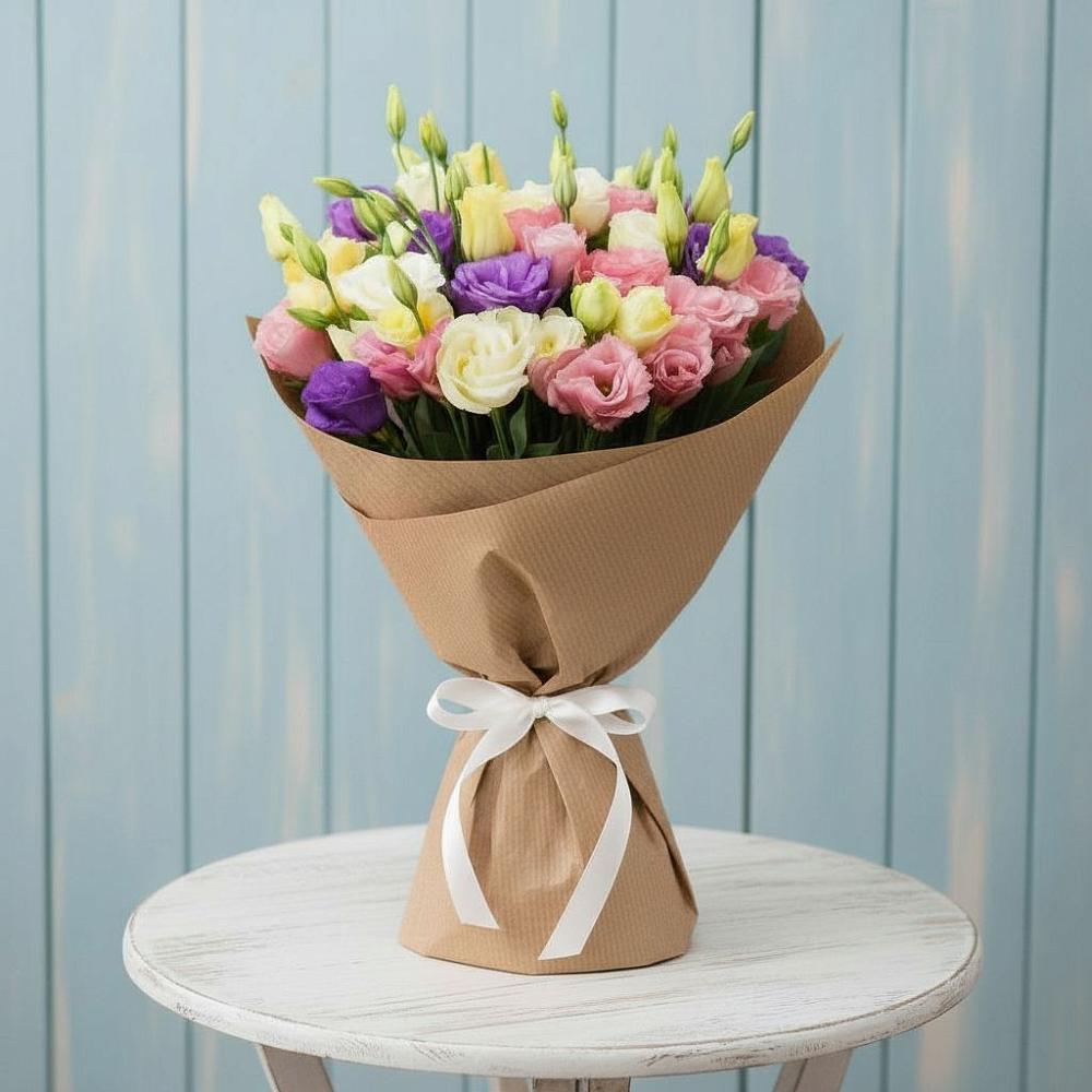 Букет цветов из: Лизиантусы в Кировский Астраханской области