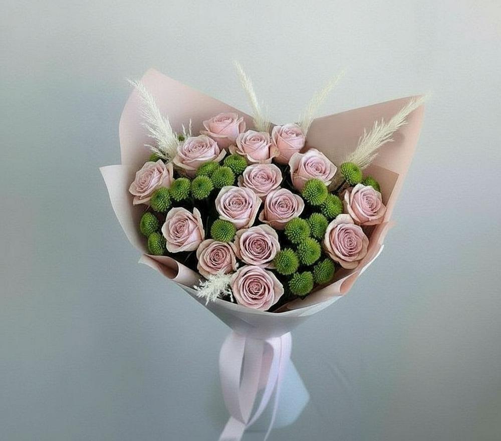 Букет цветов из: Розы и Хризантемы в Кировский Астраханской области