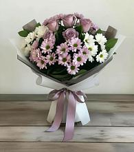Букет цветов из:  Хризантемы и Розы в Кировский Астраханской области