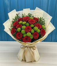 Букет цветов из:  Розы и Хризантемы #REPLACE_PRED# Кировский Астраханской области