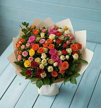 Букет Микс из разноцветных кустовых роз #REPLACE_PRED# Кировский Астраханской области